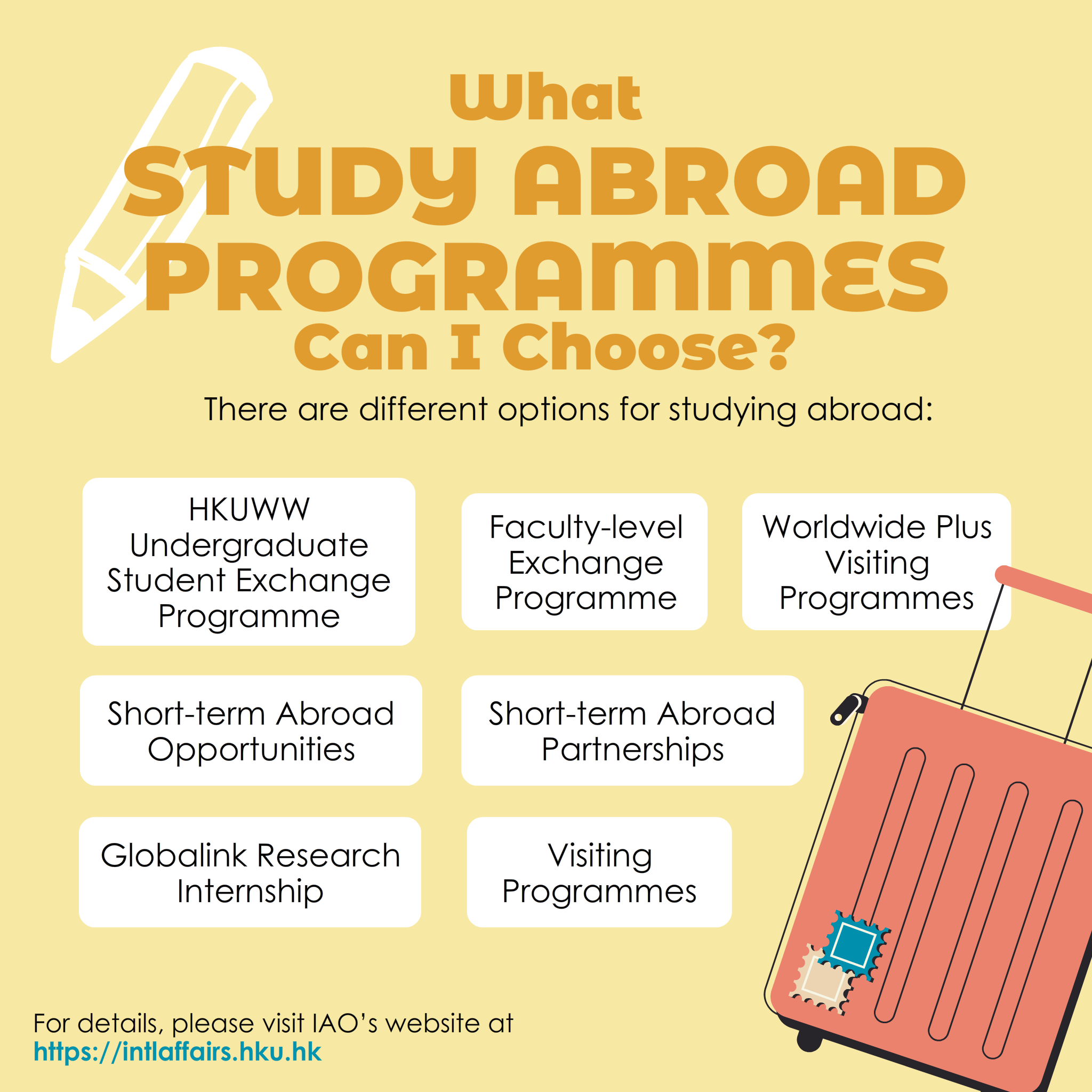 Planning for Study Abroad - image of Slide 06 - What Study Abroad Programmes Can I Choose?