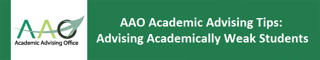 picture banner of aao advising tips: Advising Academically Weak Students