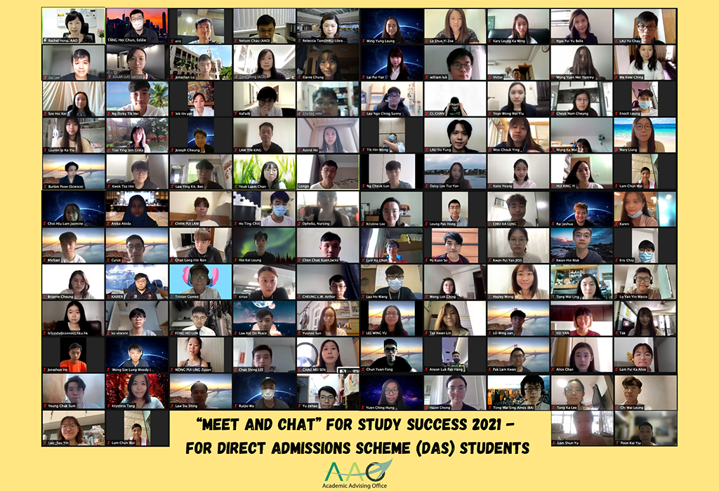 screenshot of Fruitful 'Meet and Chat' between 250 New and Senior DAS Students